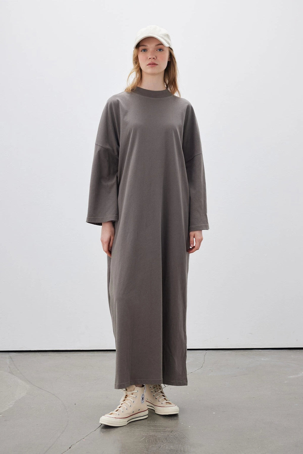 MANUKA-OVERSIZE LANGES KOMFORTKLEID ANTHRAZIT