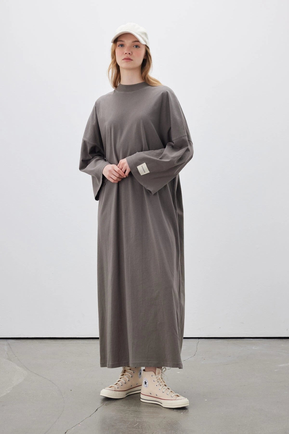 MANUKA-OVERSIZE LANGES KOMFORTKLEID ANTHRAZIT