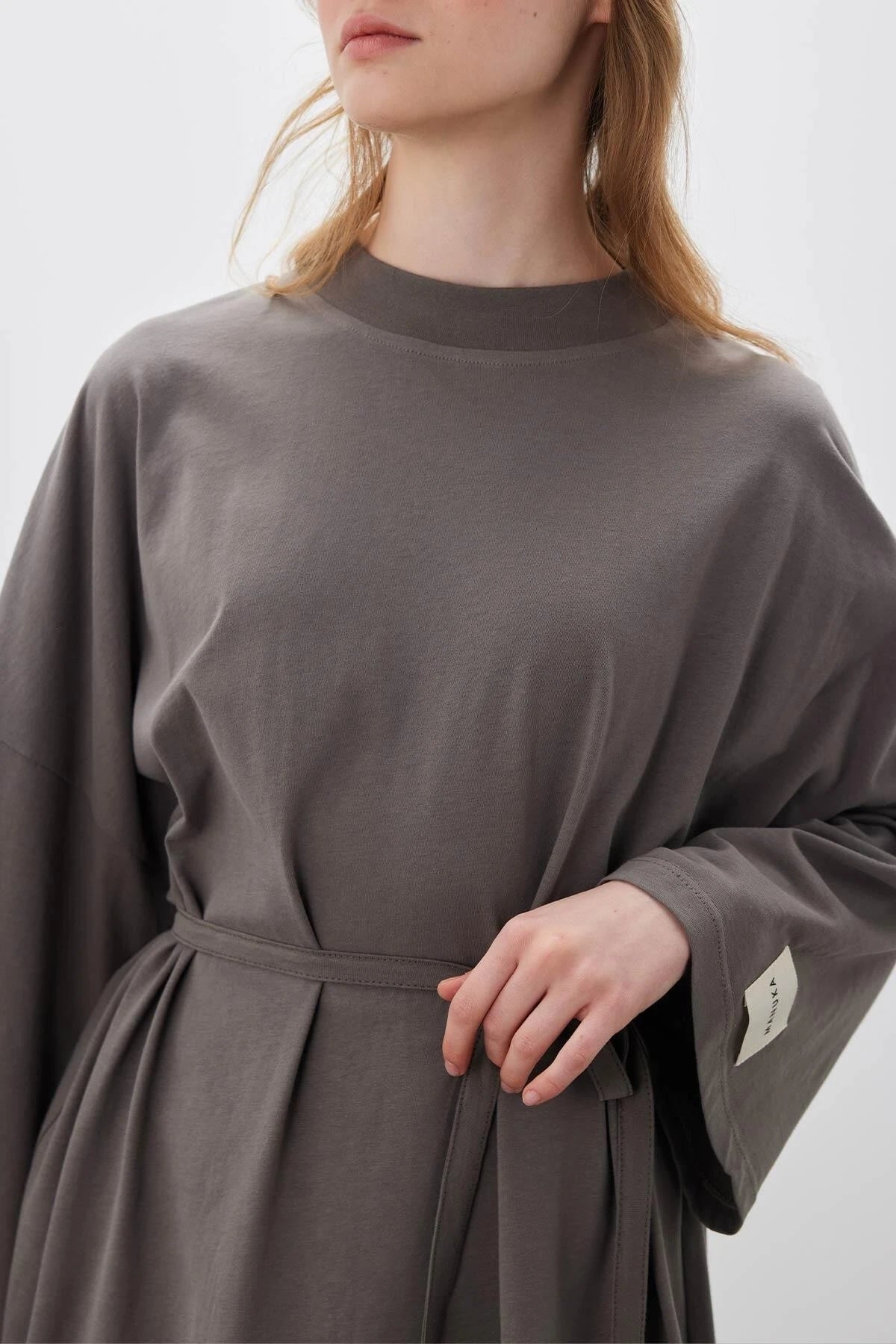 MANUKA-OVERSIZE LANGES KOMFORTKLEID ANTHRAZIT