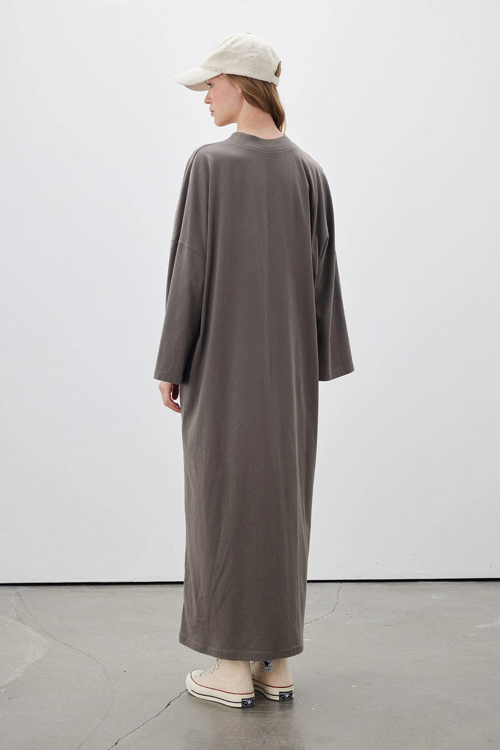 MANUKA-OVERSIZE LANGES KOMFORTKLEID ANTHRAZIT