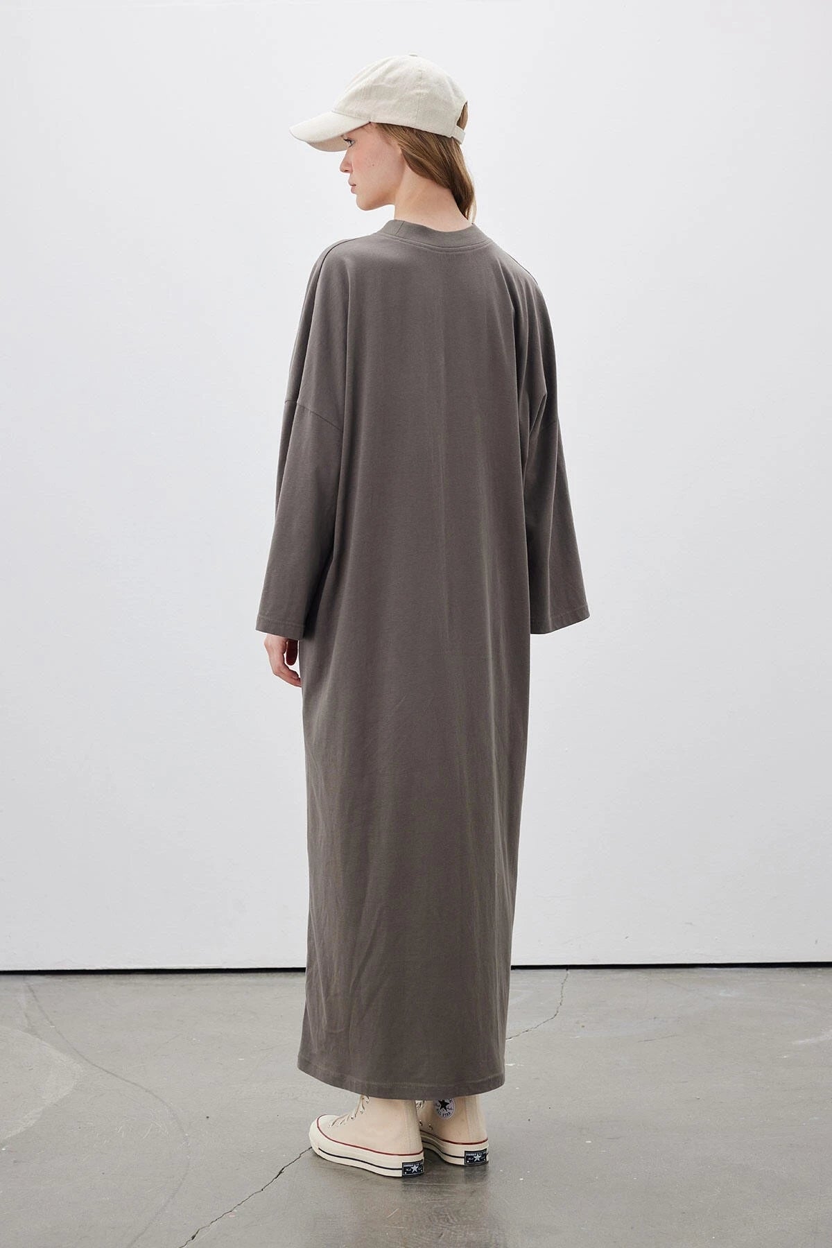 MANUKA-OVERSIZE LANGES KOMFORTKLEID ANTHRAZIT