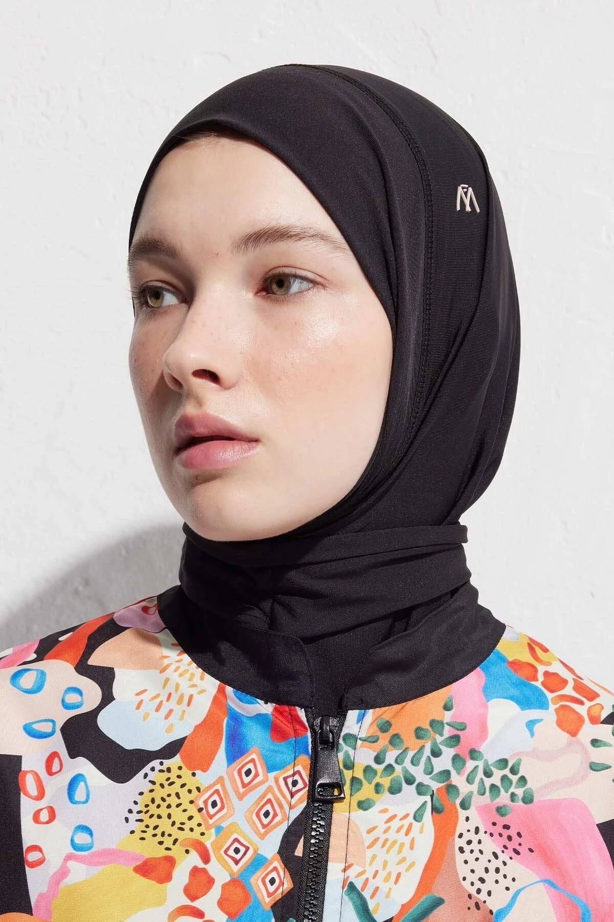 MANUKA Biye Detaylı Tesettür Mayo Takımı Siyah | Mayo Elbise, Bone ve Pantolon