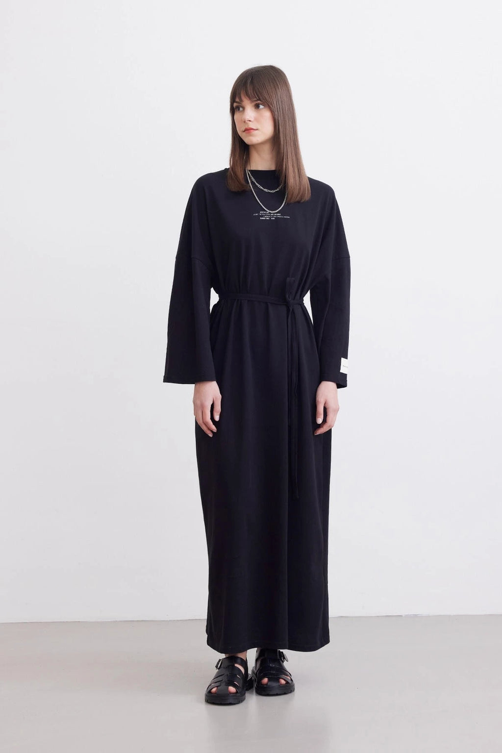 MANUKA Robe Longue Oversize Confortable – Noir