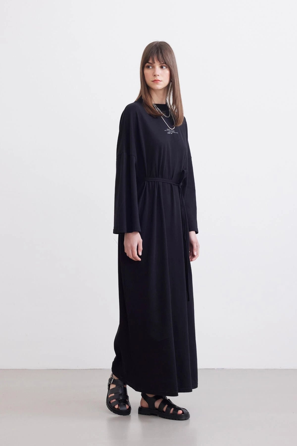 MANUKA Oversize Maxikleid Komfort – Schwarz