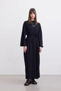 MANUKA Robe Longue Oversize Confortable – Noir