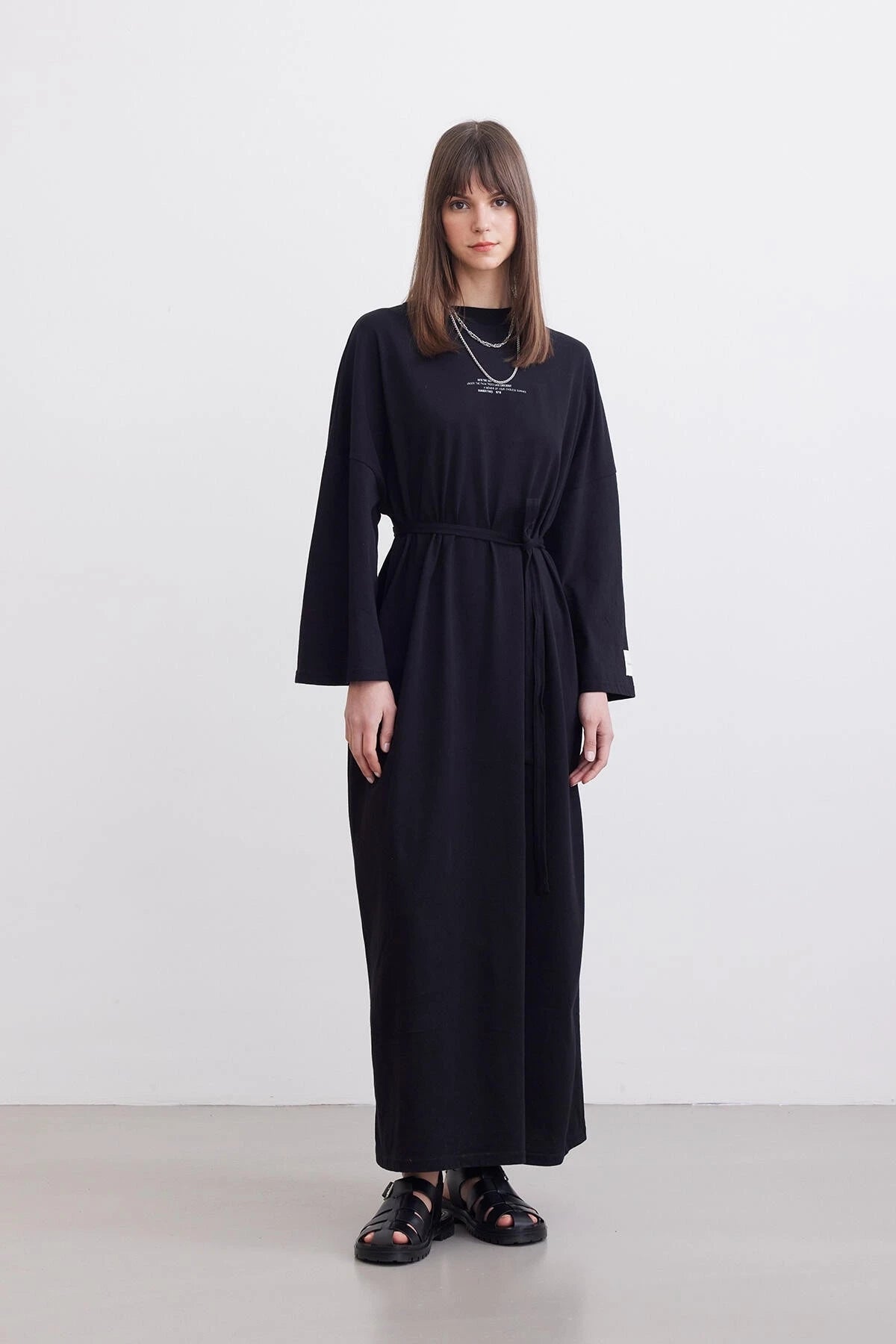 MANUKA Oversize Maxikleid Komfort – Schwarz