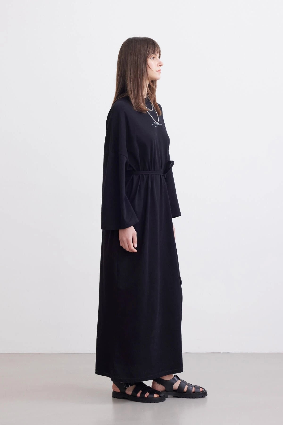MANUKA Oversize Maxikleid Komfort – Schwarz