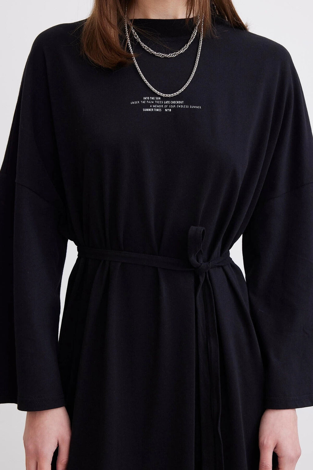 MANUKA Robe Longue Oversize Confortable – Noir