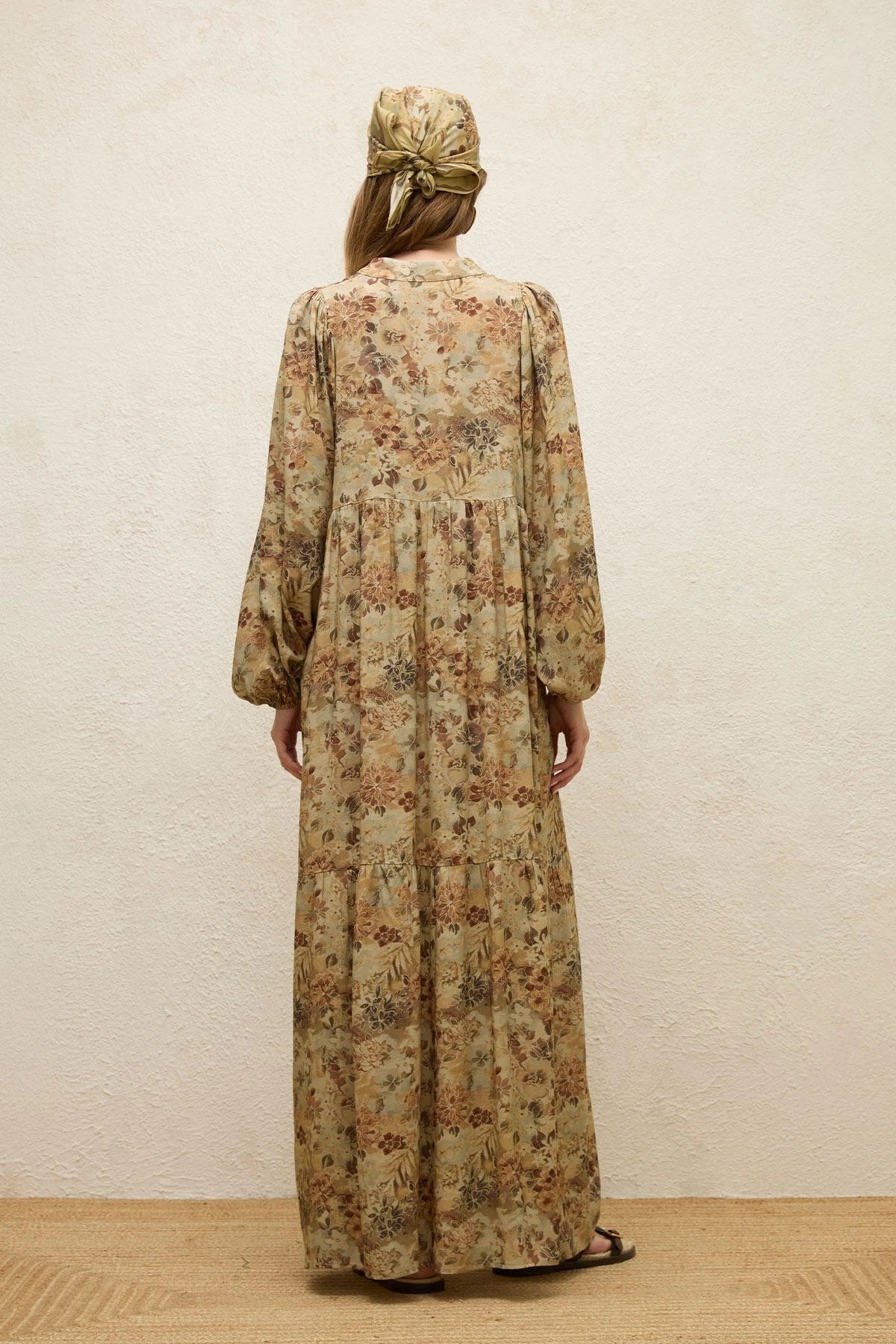MANUKA-VISKOSEKLEID MIT BALLONÄRMELN VINTAGE