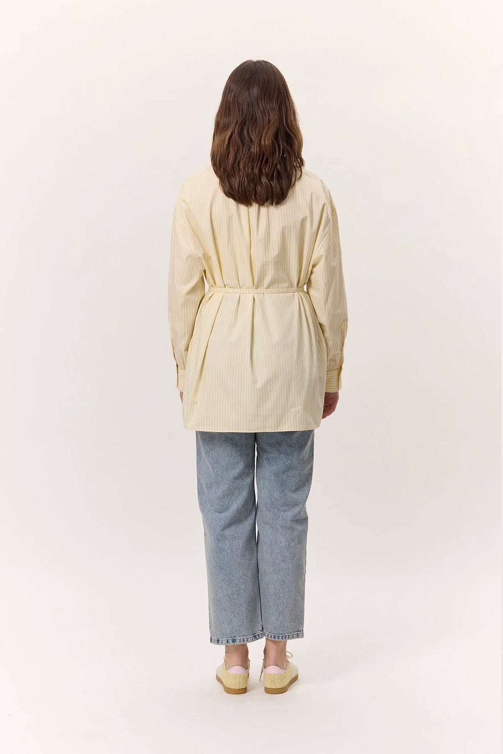 MANUKA - CHEMISE RAYÉE AVEC CEINTURE JAUNE