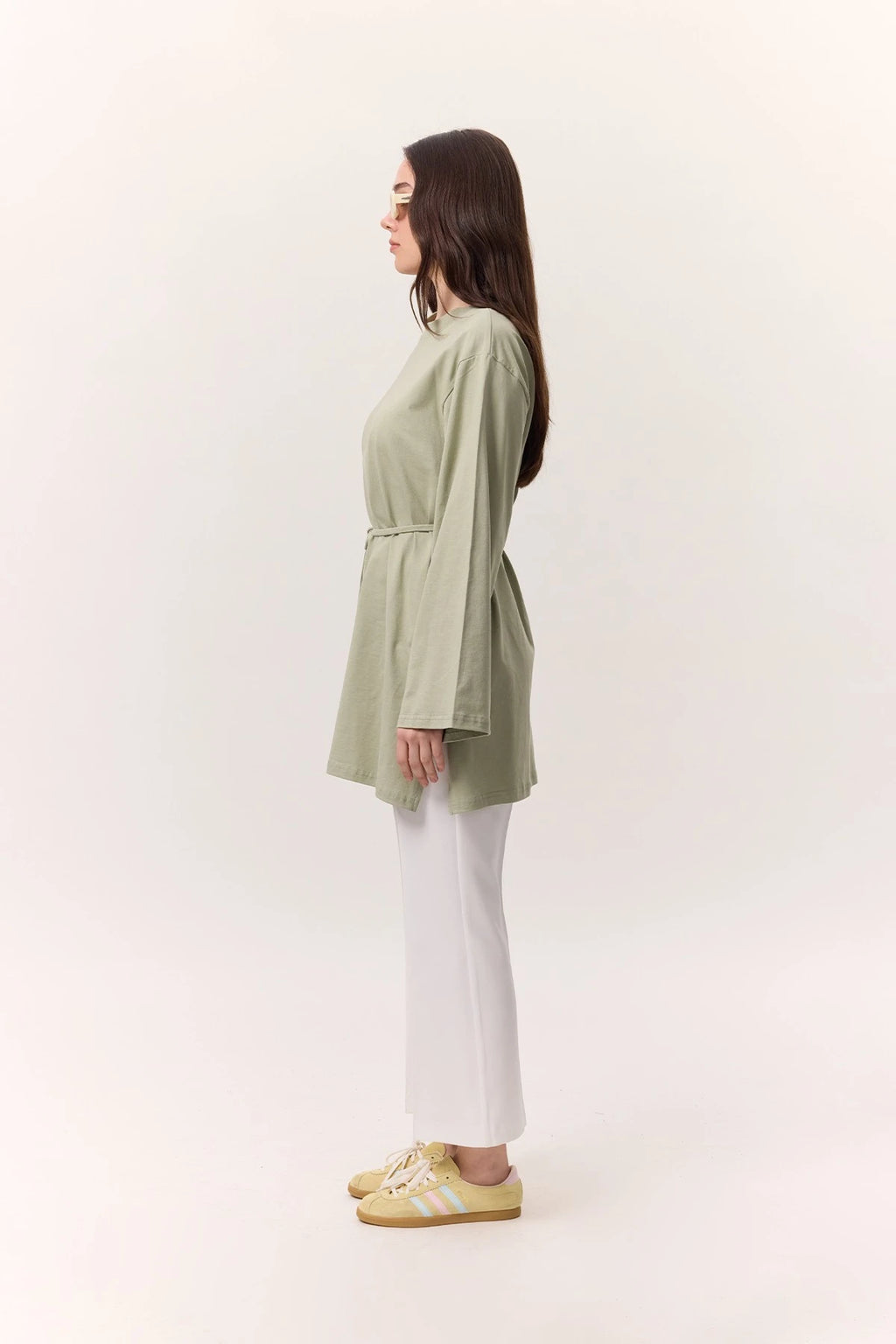 MANUKA - T-SHIRT OVERSIZE DÉTAIL NŒUD VERT CÈDRE