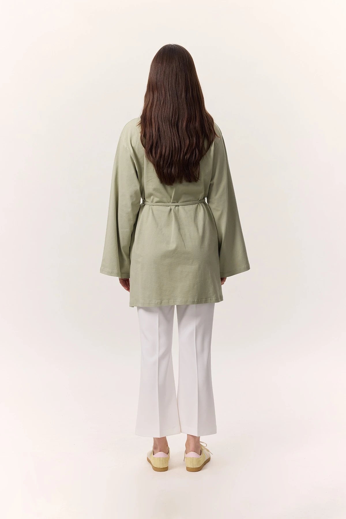 MANUKA – Oversize-T-Shirt mit Bindedetail Mandelgrün