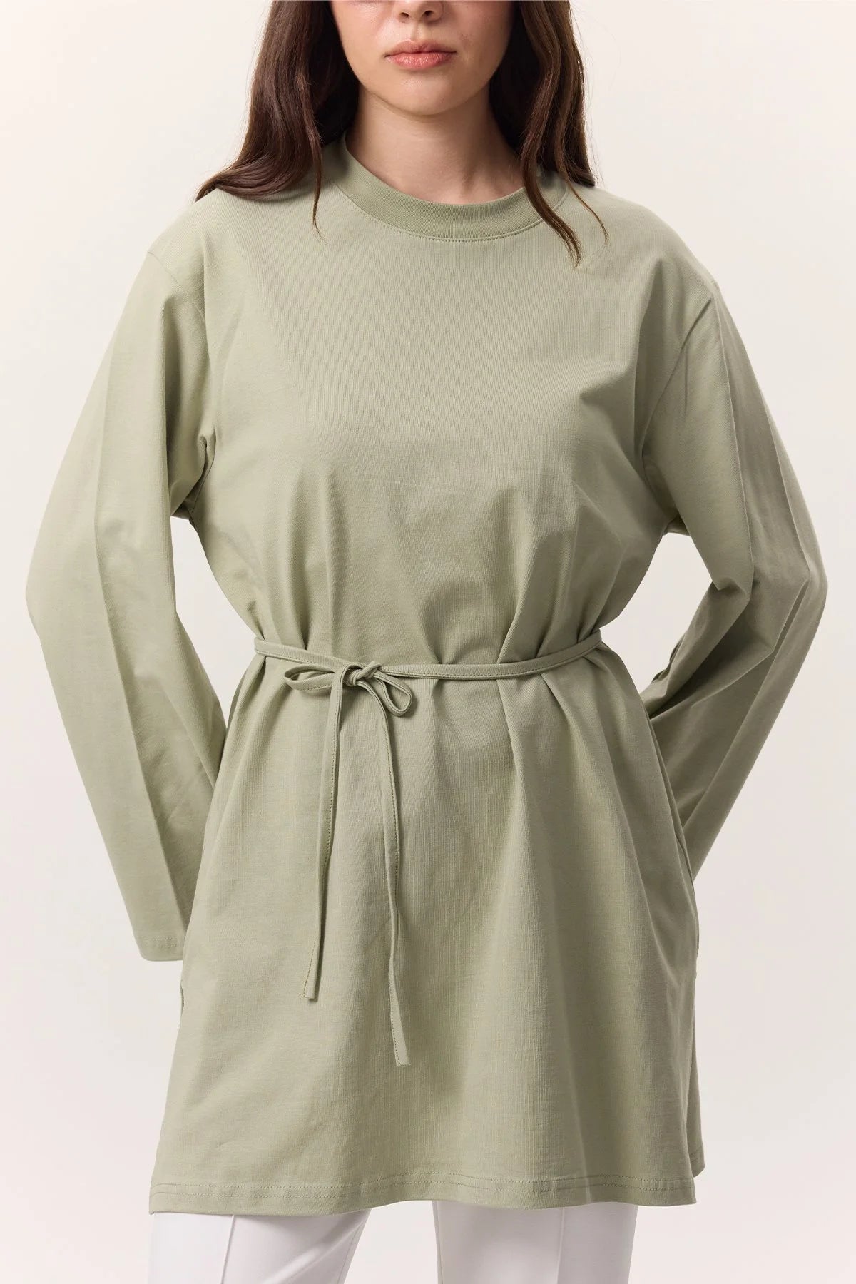 MANUKA - T-SHIRT OVERSIZE DÉTAIL NŒUD VERT CÈDRE