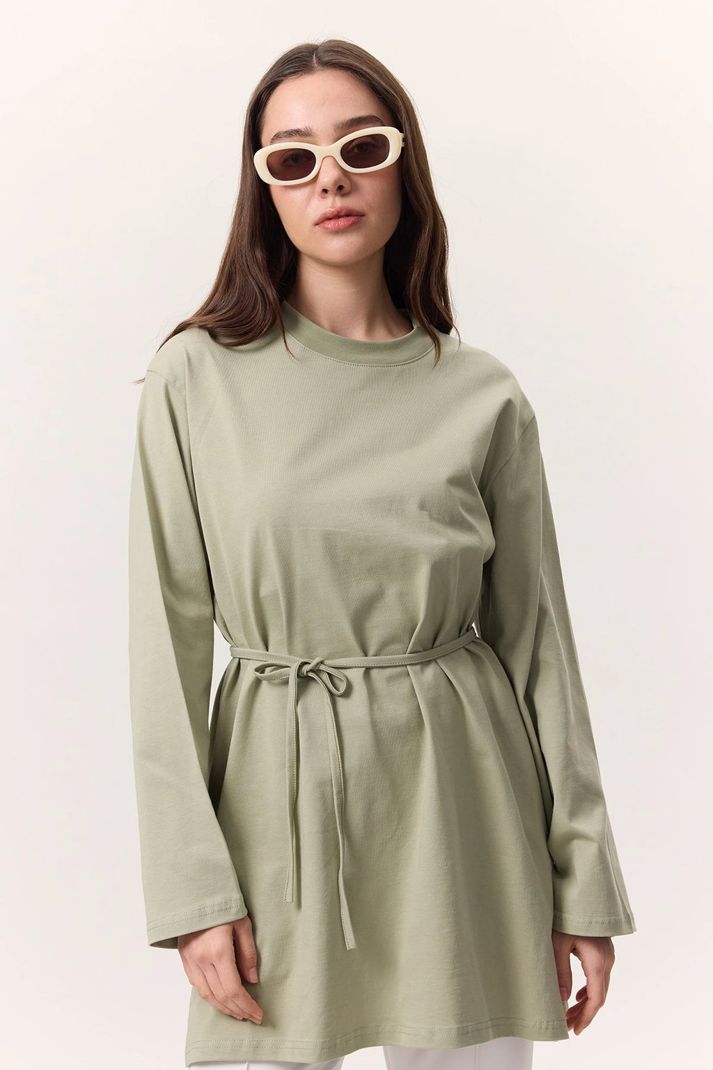 MANUKA - T-SHIRT OVERSIZE DÉTAIL NŒUD VERT CÈDRE