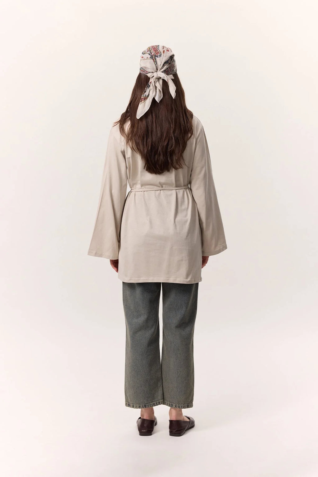 MANUKA – Oversize-T-Shirt mit Bindedetail Steinfarben