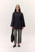 MANUKA – Oversize T-Shirt mit Bindedetail Anthrazit