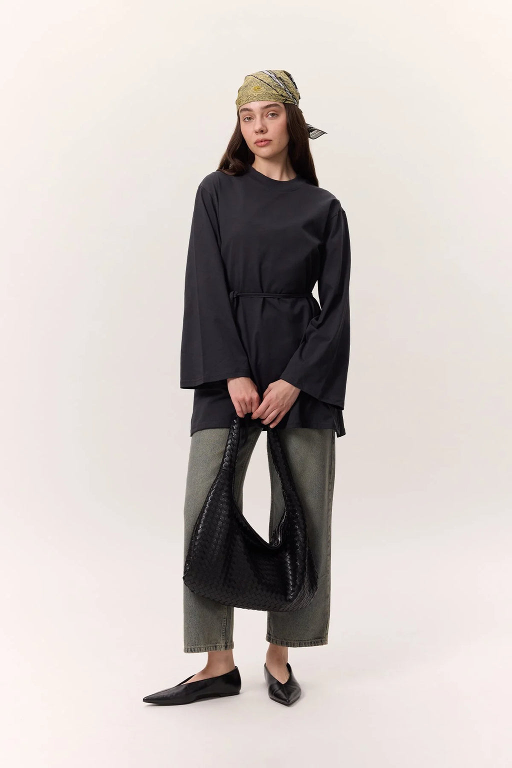 MANUKA – Oversize T-Shirt mit Bindedetail Anthrazit