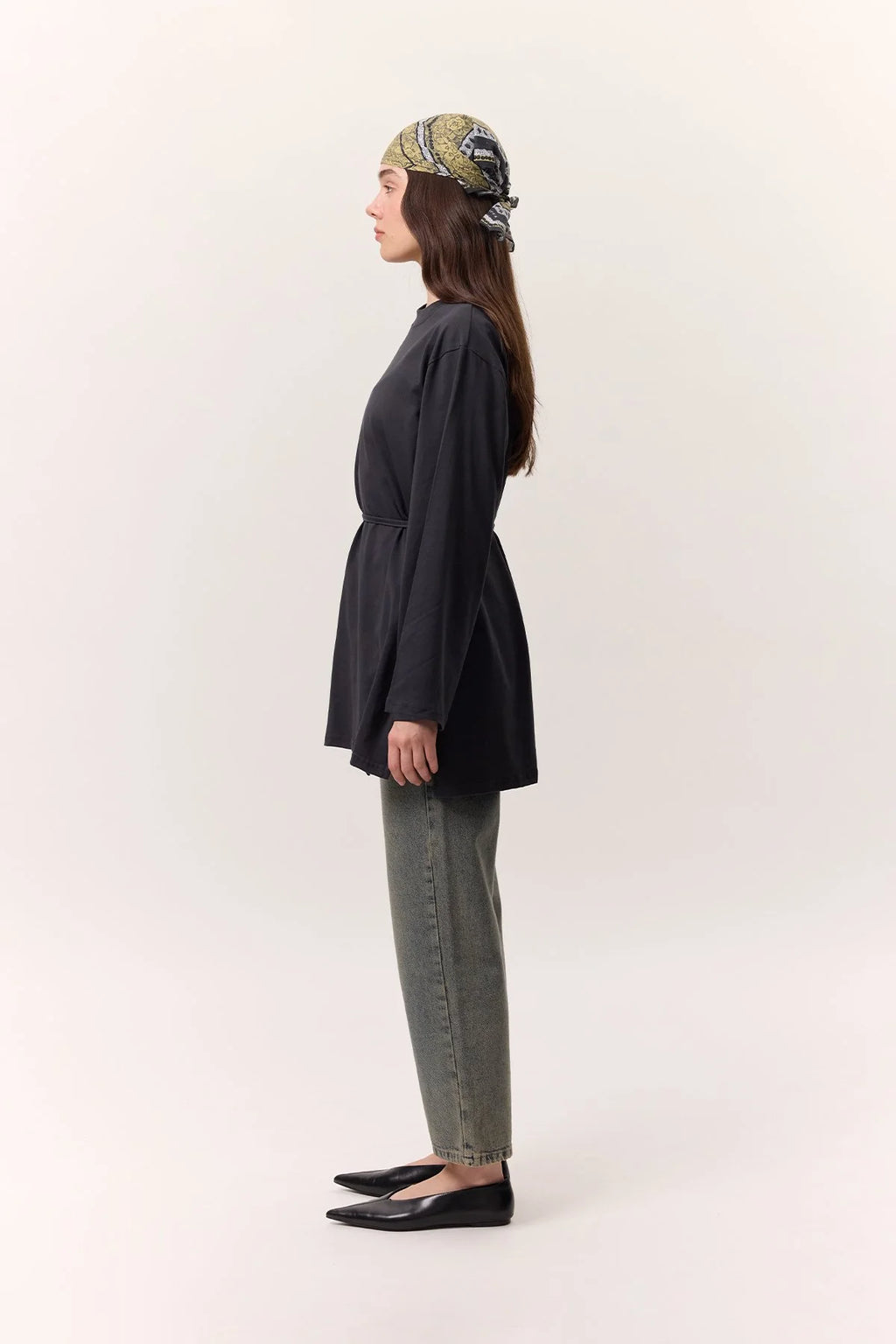MANUKA – Oversize T-Shirt mit Bindedetail Anthrazit