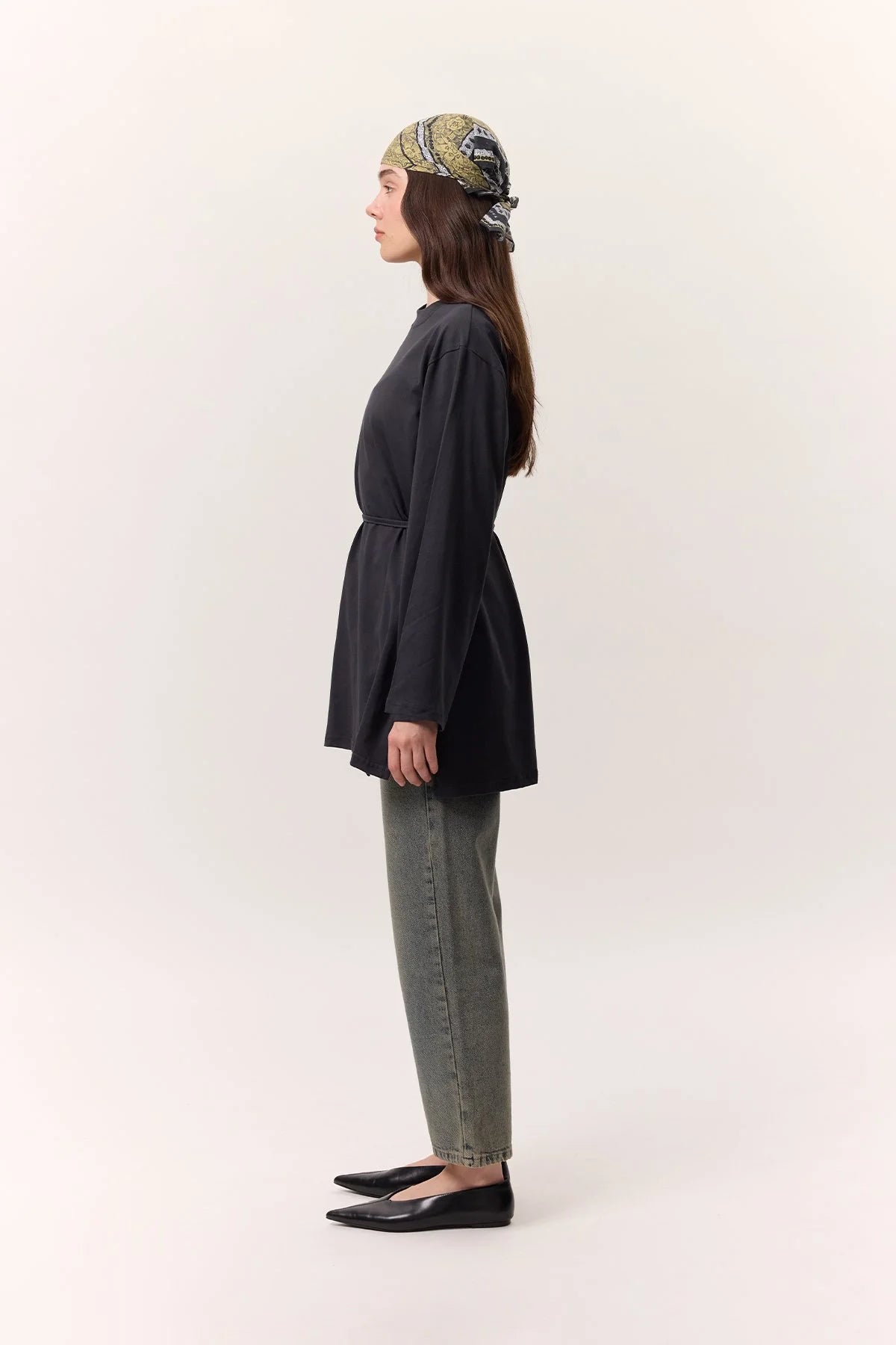 MANUKA – Oversize T-Shirt mit Bindedetail Anthrazit