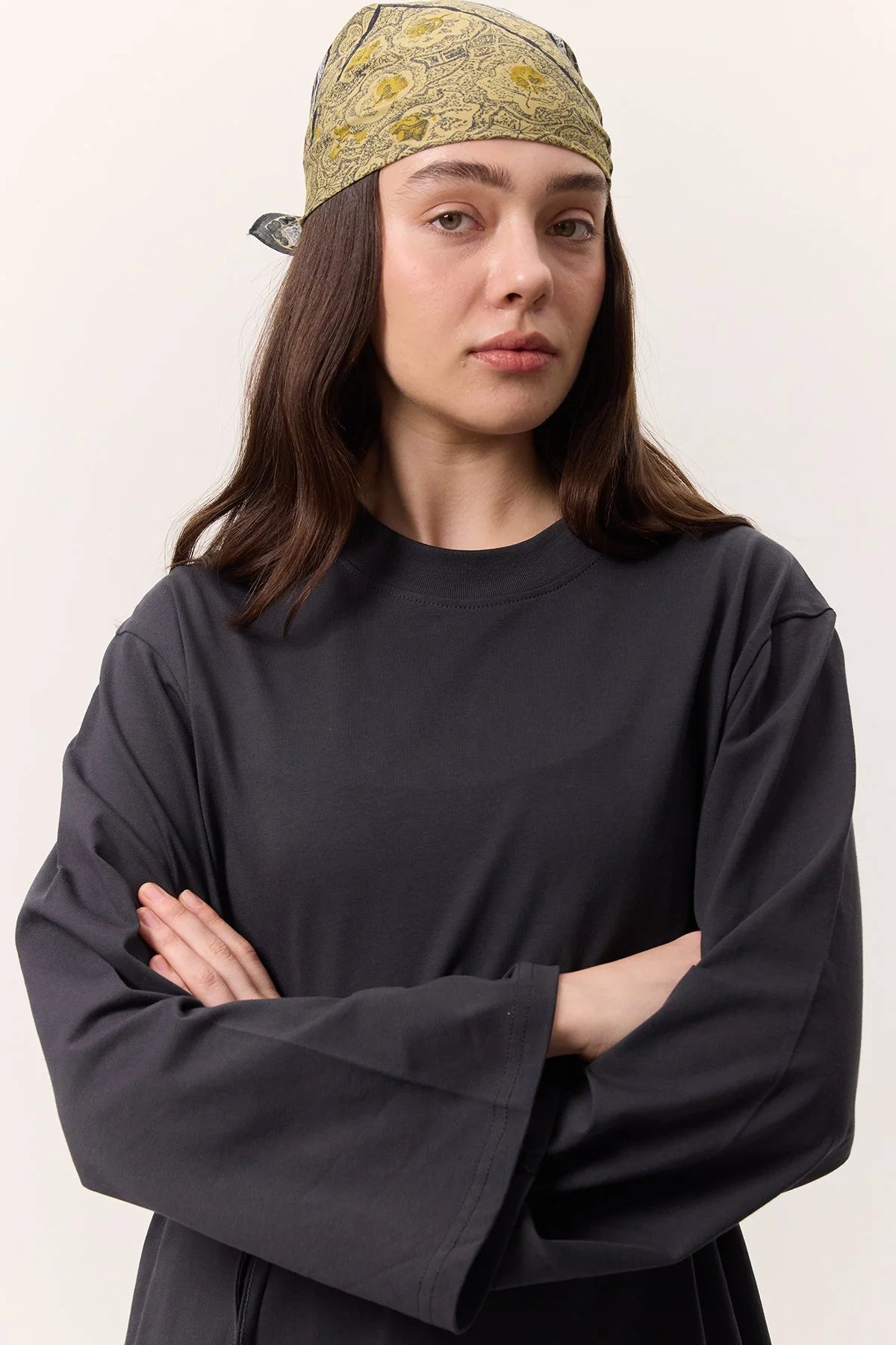 MANUKA – Oversize T-Shirt mit Bindedetail Anthrazit