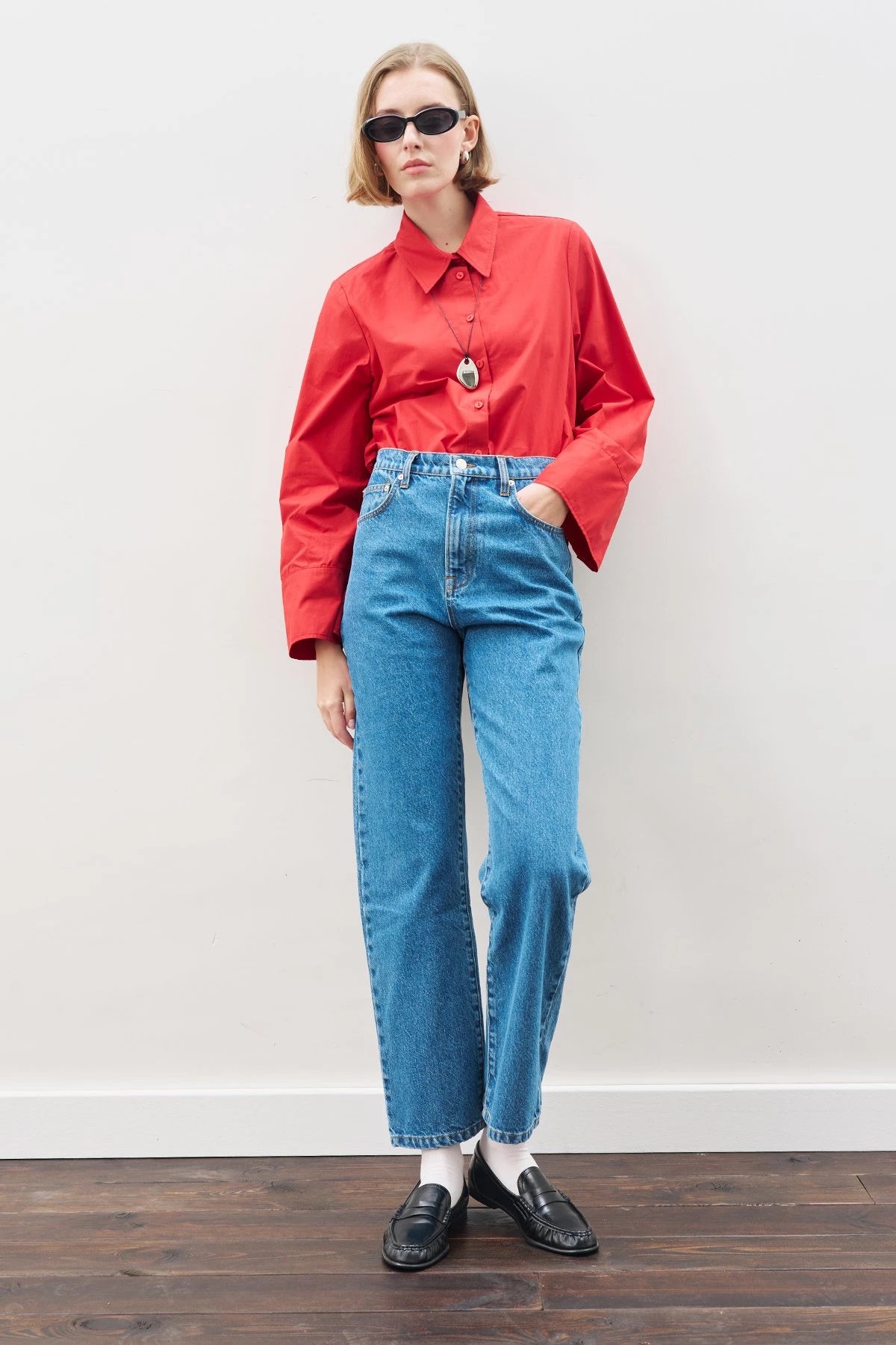 Manuka - Gerade Knöchel-Jeans-Hose - Blau