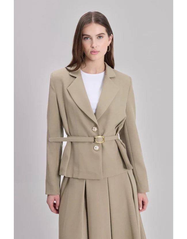LINE Maren Kostüm mit Gürtel – Taupe