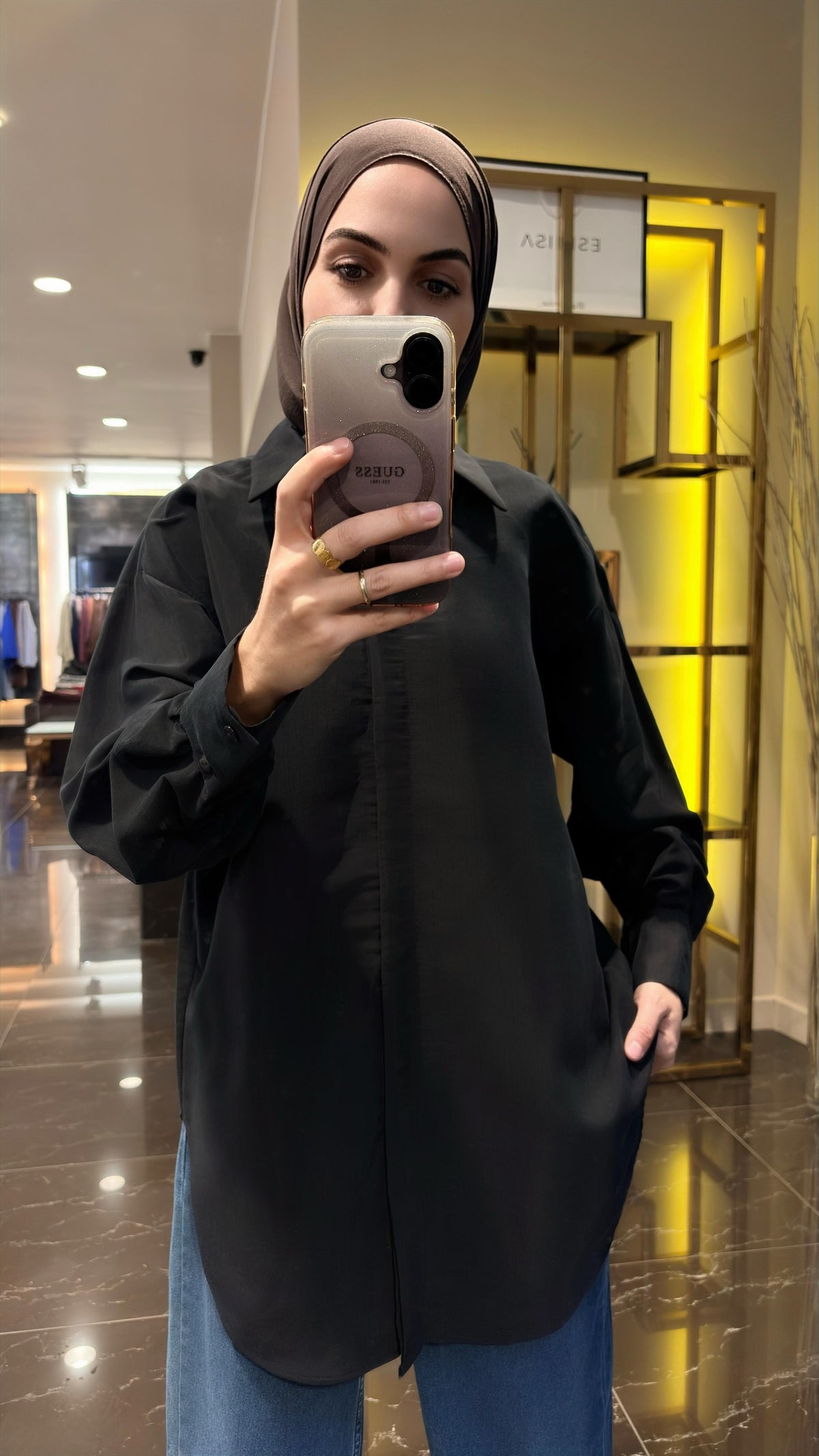 Basıc Rayon Gömlek Siyah