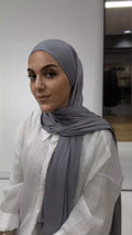 ESİNİSA – Premium Liquid Schal | Eleganz und Komfort den ganzen Tag-Karbongrau