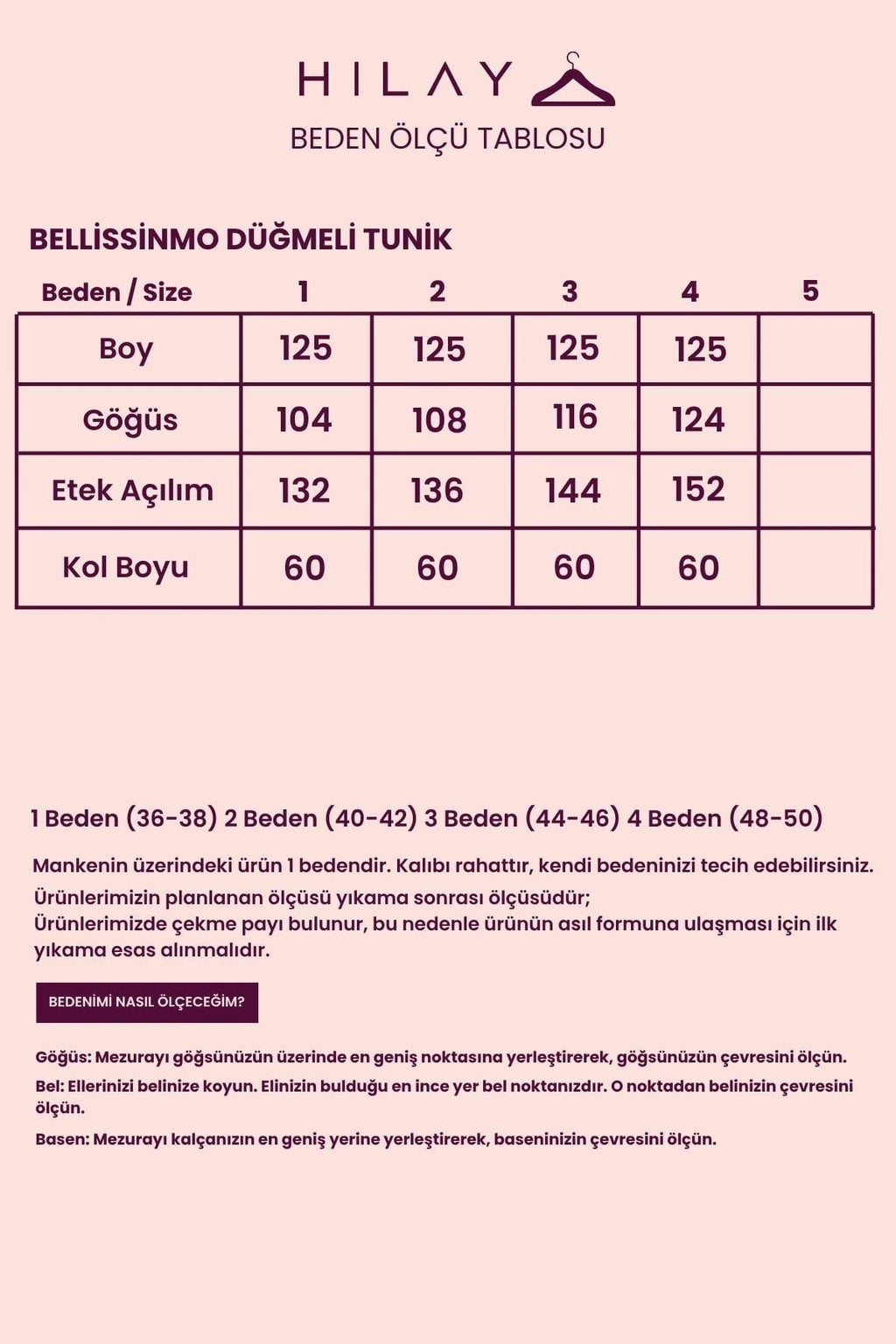 HILAY - Bellissinmo Nervür Cep Detaylı Lyocell Tunik MÜRDÜM